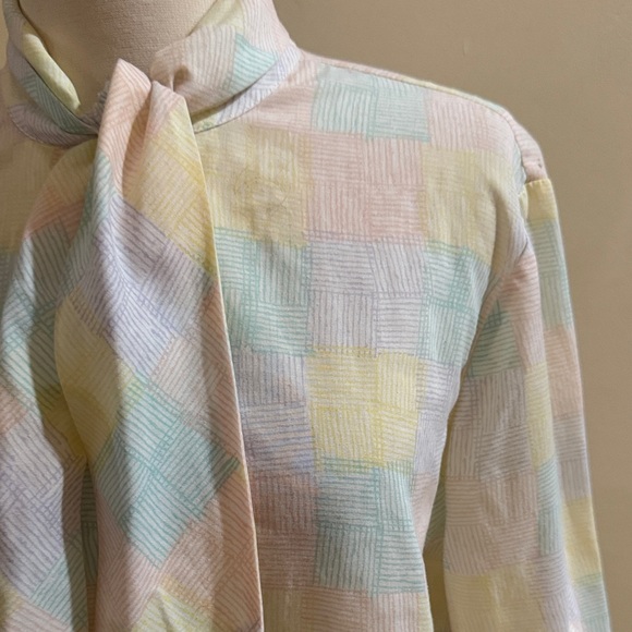 Country Suburban Pastel Rainbow Grid Blouse - Picture 2 of 4